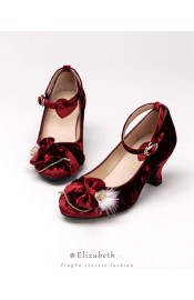 Iris Corolla Elizabeth Double Layer Velvet Shoes(Reservation/5 Colours/Full Payment Without Shipping)